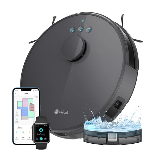 Lefant M1 Robot Vacuum Cleaner and Mop, 5500Pa with Deep Clean, 150 Min, 3-level electric water tank, dToF Laser Navigation, Custom Cleaning, No-Go Zones, Ideal for Pet Hair, Carpets and Hard Floors