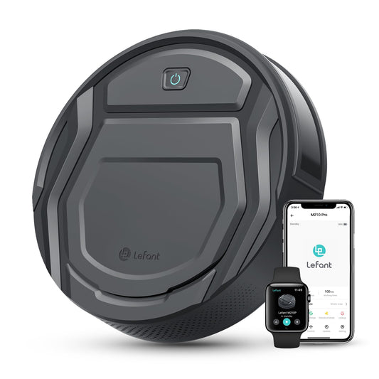 Lefant M210P Grey Robot Vacuum Cleaner, Small Robot Robotic Vacuum 7.8cm Thin 28cm DIA, 2200 Pa Suction, Alexa Voice Control Self-Charging Robotic Vacuum Ideal for Pet Hair Hard Floor and Carpet