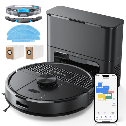Lubluelu Robot Vacuum Cleaner with Mop, 4500Pa Robot Vacuum with 2.5L Self Emptying Station, Hands-Free Up to 60 Day, LiDAR Navigation, WiFi/App/Alexa, 3 in 1 Robotic for Pet Hair Hard Floor (Black)