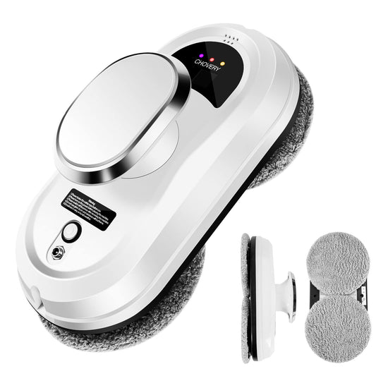 CHOVERY CL.1 Robot Glass Cleaner, Remote Control, Deep Cleaning, Intelligent Edge Detection System, Suitable for Windows, Tiles, Bathrooms (White)…