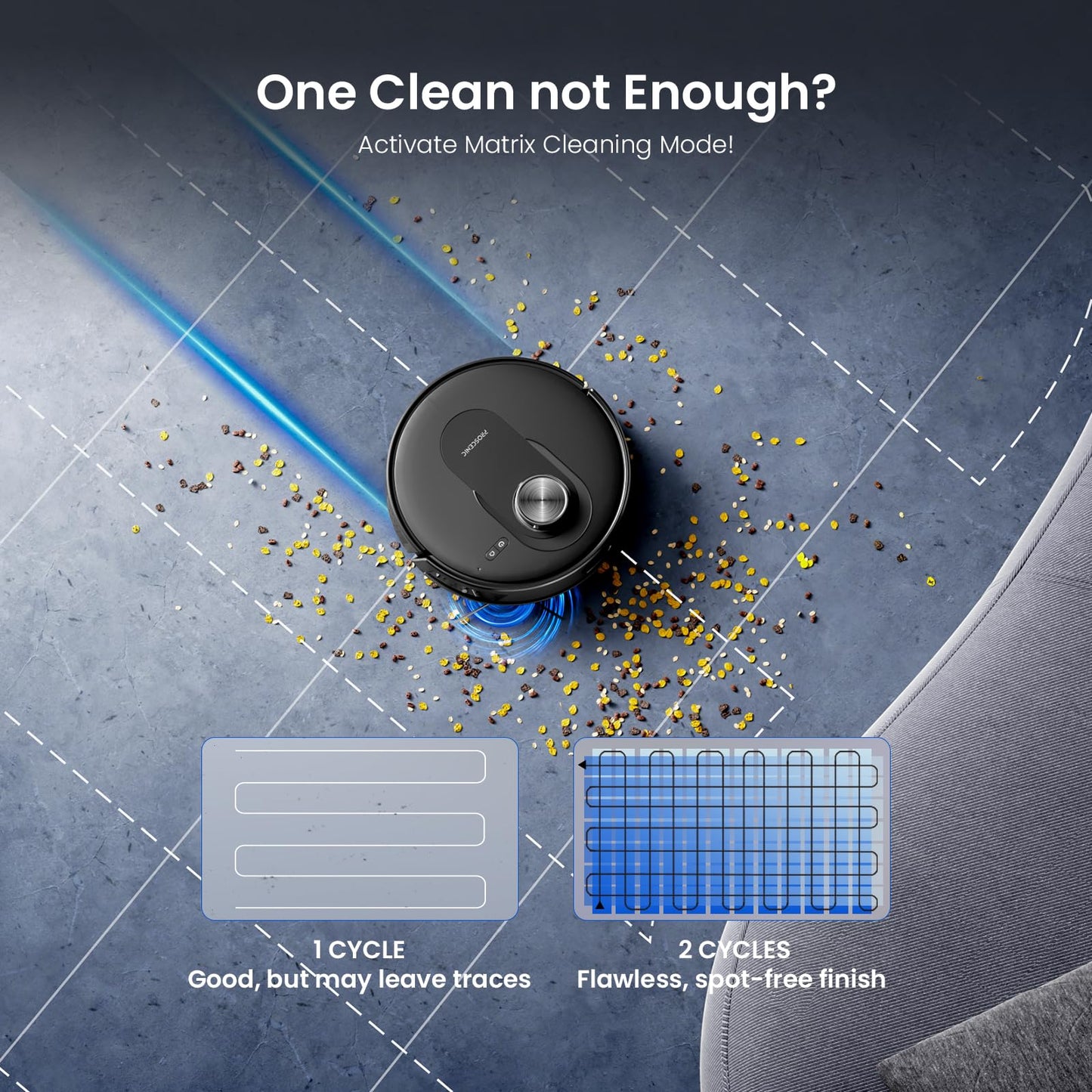 Proscenic Q8 Max+ Robot Vacuum with Mop, 8000Pa 200Min Robotic Vacuum, Smart Obstacle Avoidance, 60 Days of Hands-Free Cleaning Self-Emptying, APP/Remote/Voice Control for Floor Carpet Pet Hair